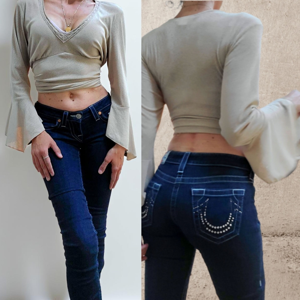 True Religion Indigo Low Rise Skinny Jeans 25